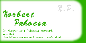 norbert pahocsa business card